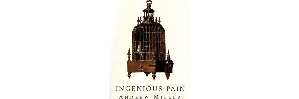 White background with an old fashioned birdcage and the words 'Ingenious Pain' and 'Andrew Miller' below it